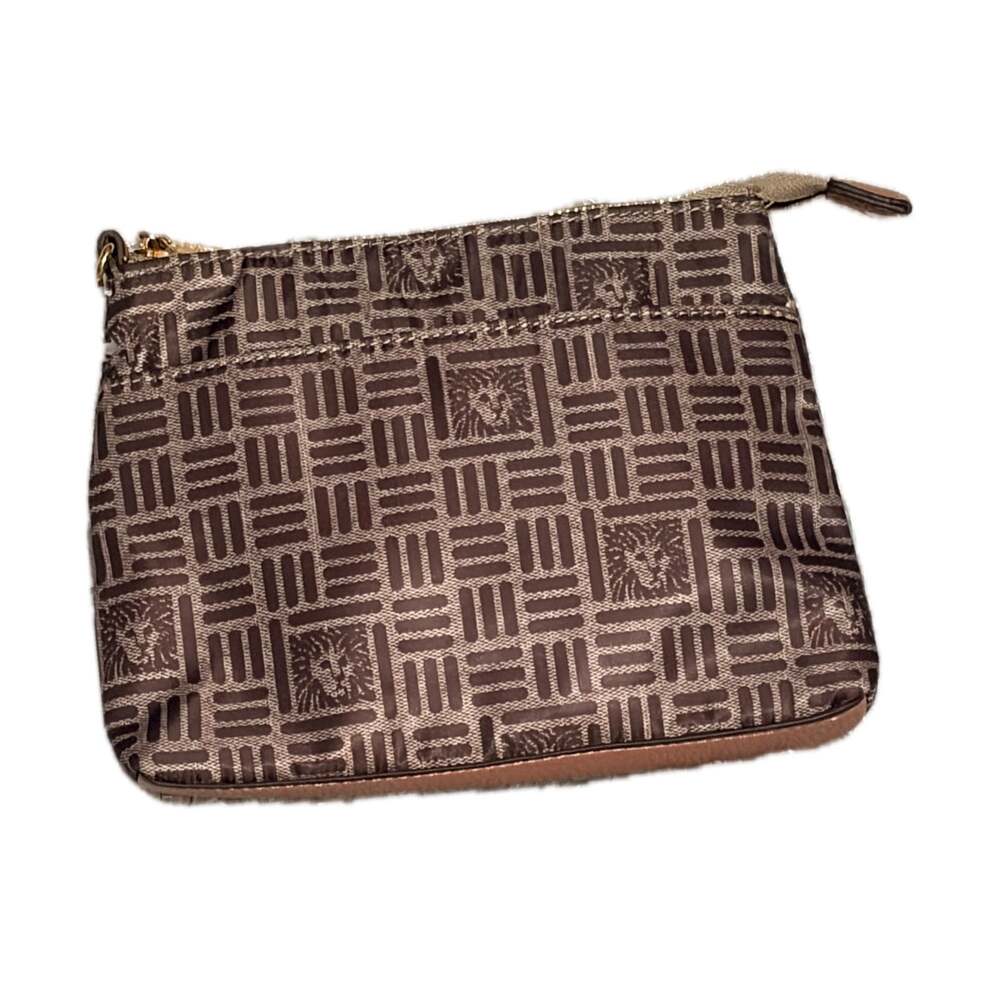 Vintage Anne Klein Canvas Zipper Pouch – AK Lion Logo Cosmetic Bag - ,